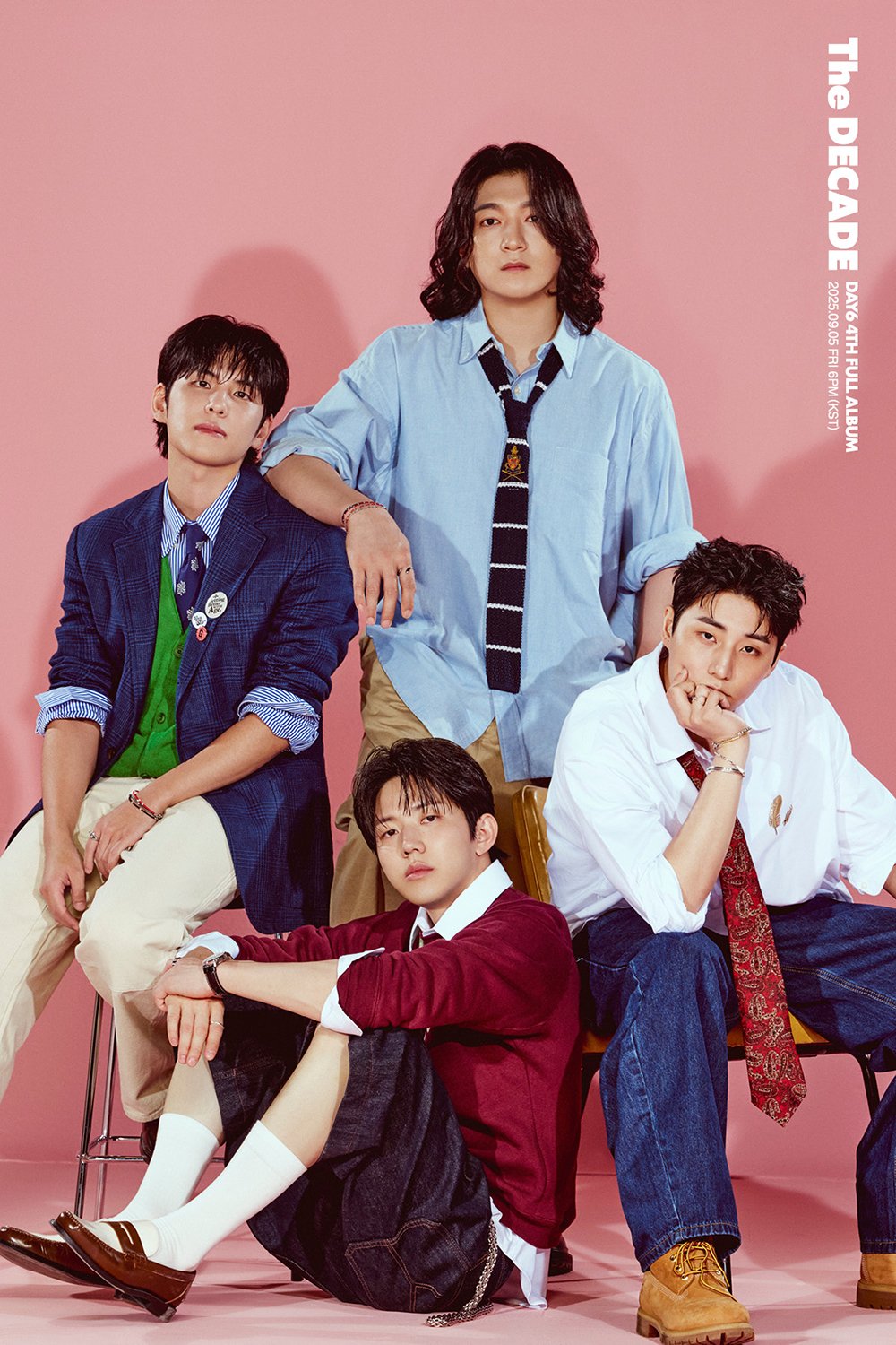 DAY6 current four-member group concept photo for The DECADE
