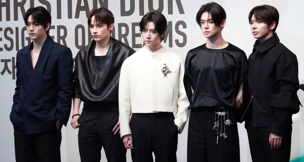 TOMORROW X TOGETHER at a Dior event in April 2025
