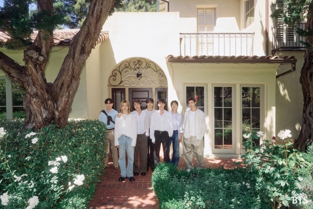 All seven BTS members in the official 2026 FESTA family photo published by BTS on Weverse