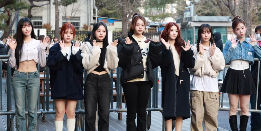 CLASS:y seven-member group at Music Bank, January 19, 2024. Photo by 티비텐 TV10 via Wikimedia Commons, CC BY 3.0.